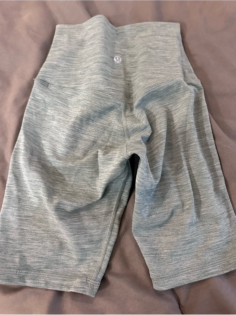 lululemon athletica Heathered Light Green Bike Shorts